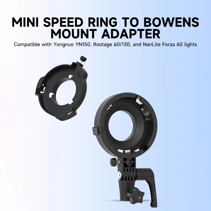 MB01 MB02 Mini to Bowens Mount Adapter for NANLITE Forza 60 YONGNUO YN150 IFootage 60 130 COB LED Light Softbox Converter