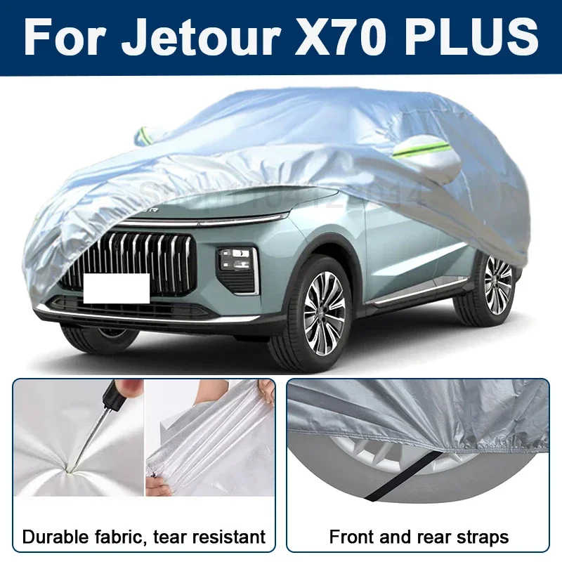 

Outdoor Full Car Cover For Jetour X70 PLUS with Reflective Strips Waterproof Snowproof Dustproof UV Protection Auto Accessories
