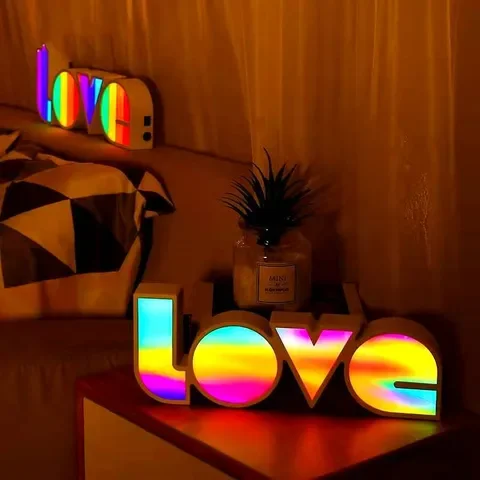 Letter LOVE Modeling LED Night Lights, Warmth Room Lamp, Neon Light, Holiday, Xmas, Wedding Decoration, Lighting, Valentine's Gi