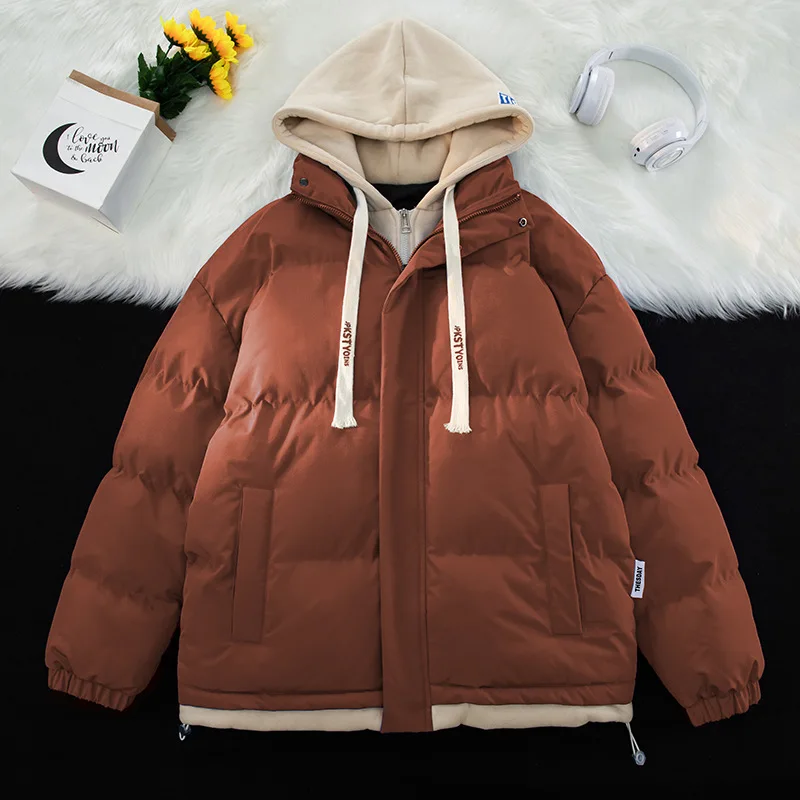 Winter Jacket Men Outdoor Thicken Winter Male Jacket Windbreaker Coat Oversized Warm Fake Two Pieces Puffer Down Jackets Coats