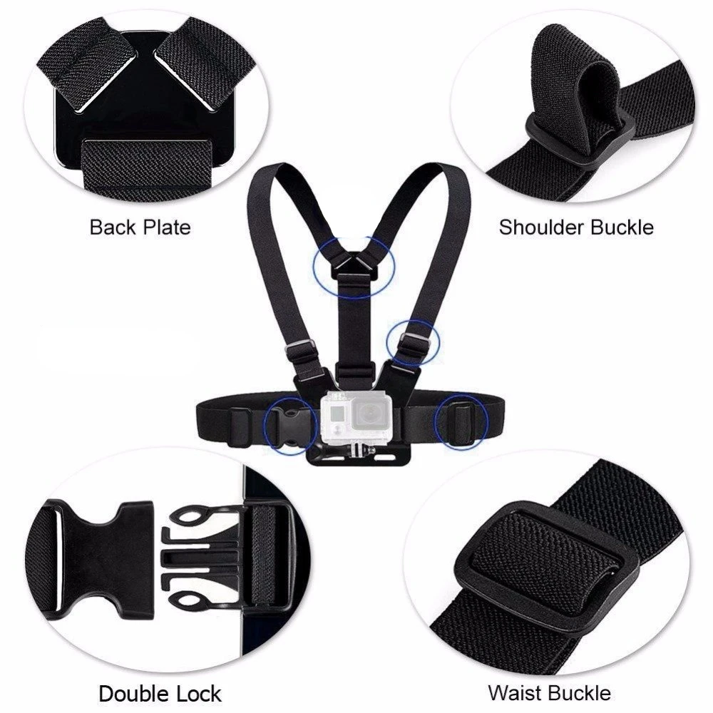 Chest Strap Mount Belt for Gopro Hero 12 11 9 8 7 6 5+ 4 Xiaomi Yi 4K Action Camera Chest Harness for insta360 Sport Accessories