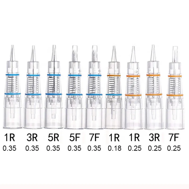 

Top Sale 50pcs 0.18/0.25/0.35mm Tattoo Needle Eyebrow Permanent Makeup Cartridge Machine P70 11U Hair Stroke Needles