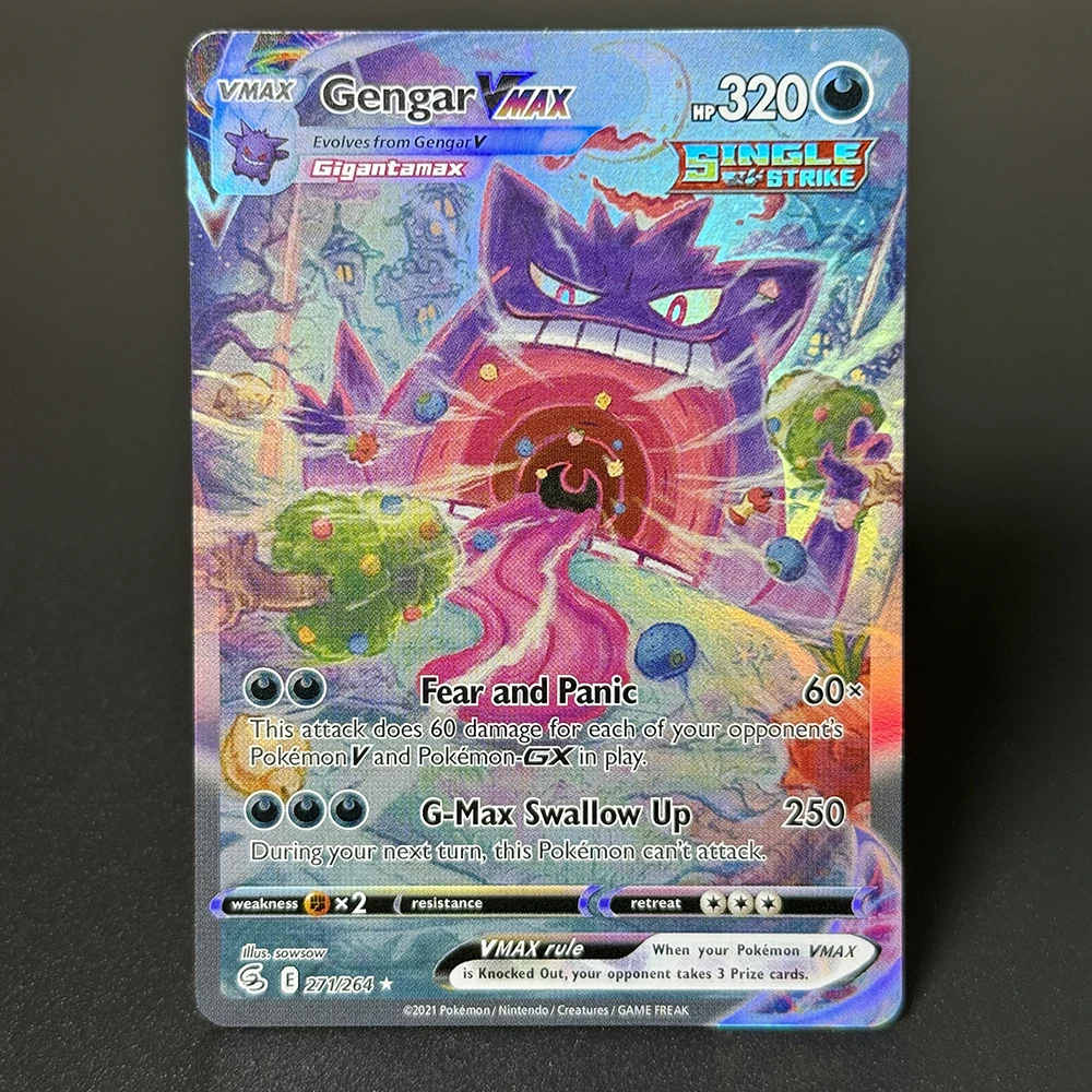 PKM Foil Cards Proxy Cards Gengar Shining Mewtwo Shining Tyranitar Gengar VMAX Giratina V Shining Gyarados Chariza Mew ex PTCG