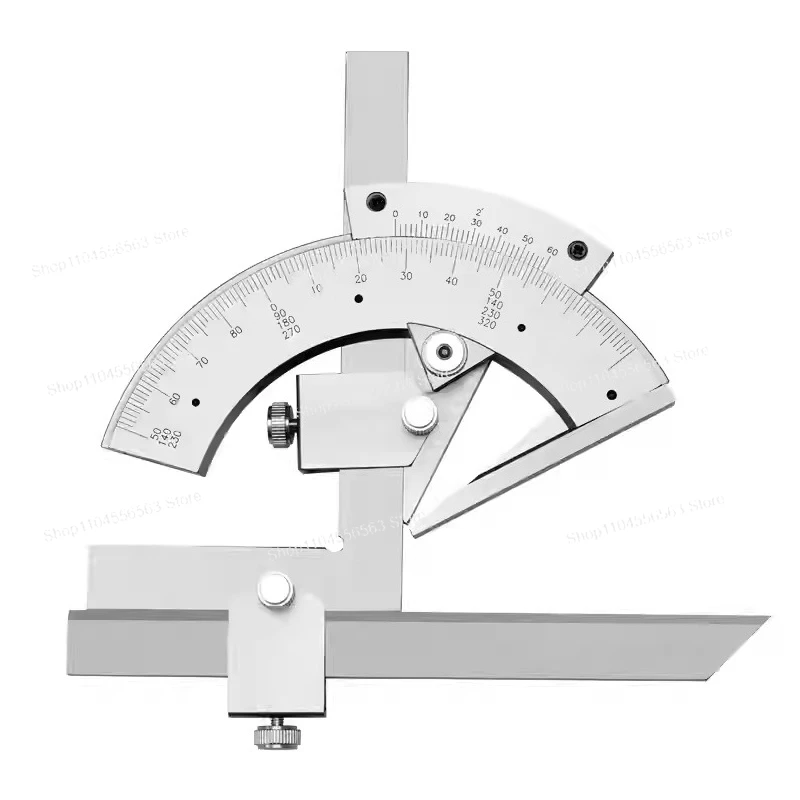 High-Quality Carbon Steel Universal Bevel Protractor | 0-320° 0.02 Accuracy Angle Measuring Ruler