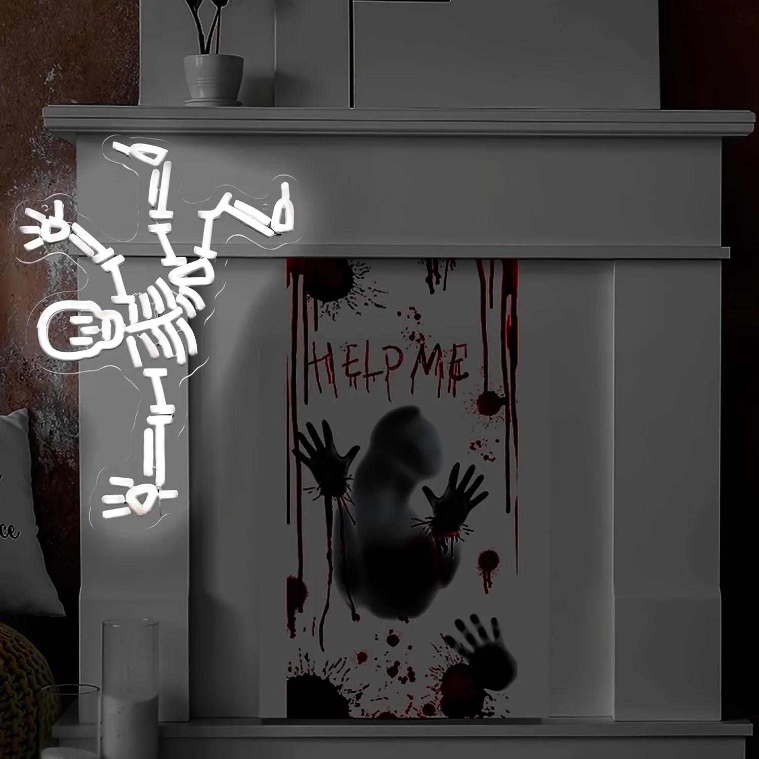 Dancing Skeleton Neon Light LED Neon Sign USB Powered for Bedroom Man Cave Game Room Helloween Party Decor Gift for Family