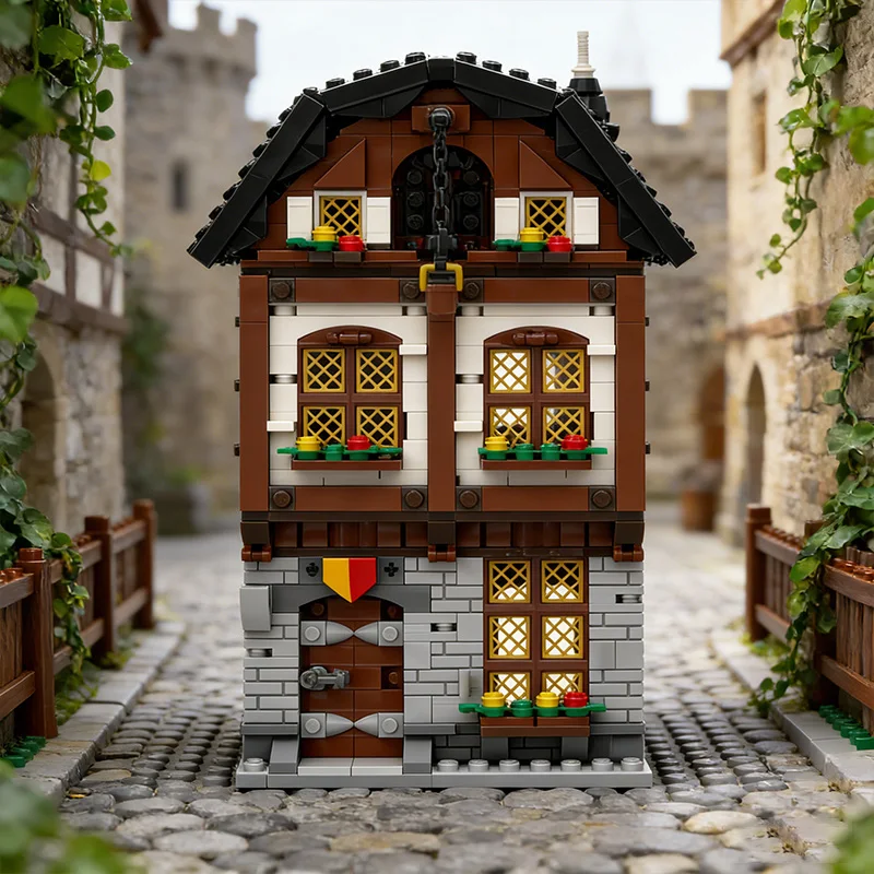 1061 PCS City Street Town House MOC Customize Modular Building Block Creative Design Educational Learning DIY Festival Toy Gift