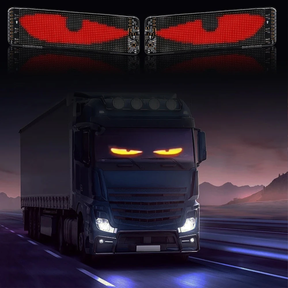 Truck Devil Eye LED Matrix Pixel Panel Remote Control Soft Foldable Lights DIY Graffiti Scrolling Stick up Text Board Windshield