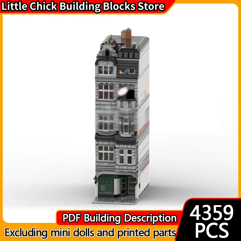 

City Street View Model MOC Building Bricks Coin Trading Shop Modular Technology Children Holiday Gifts Assemble Toys Suit