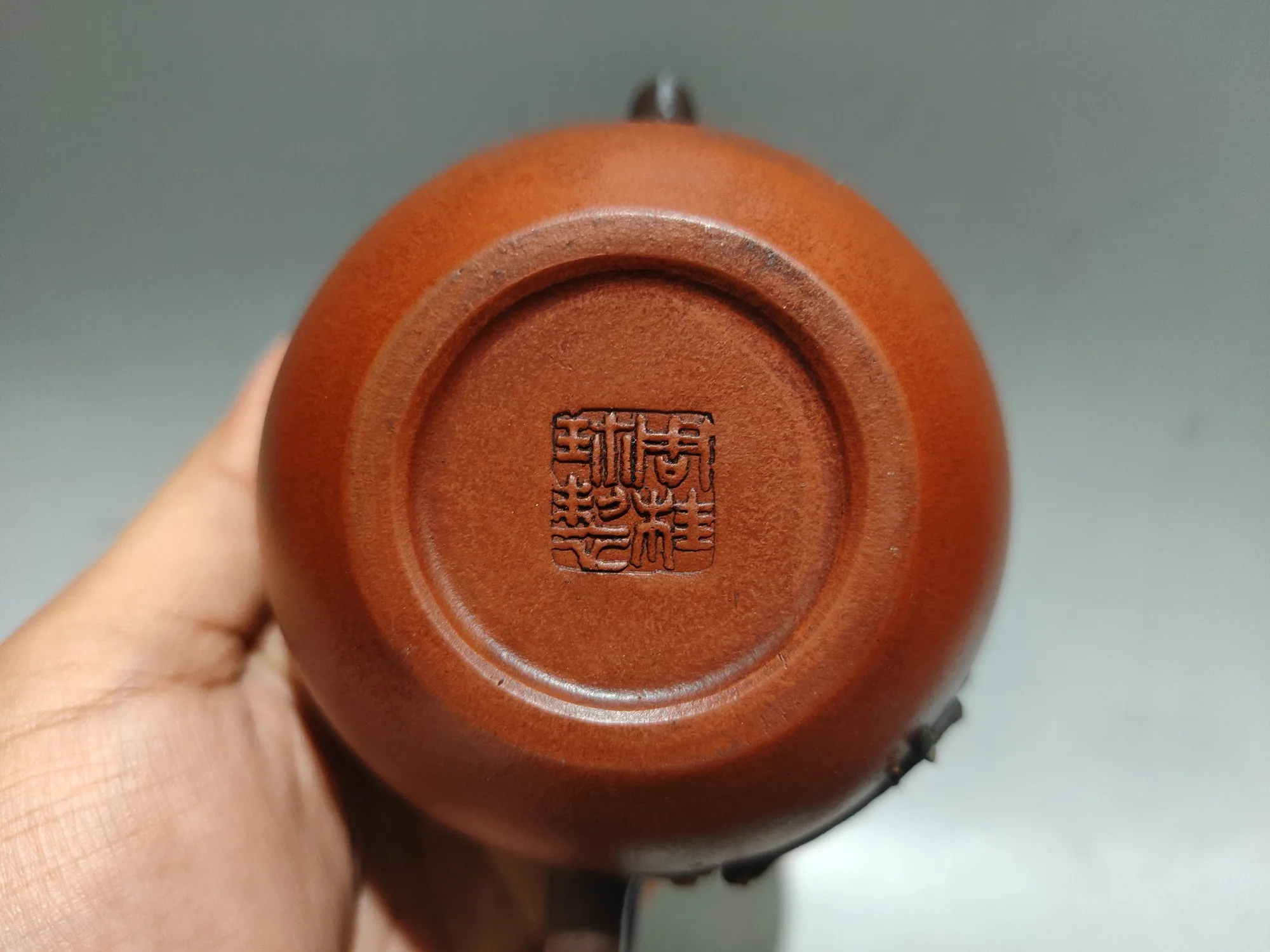 Yixing Purple Clay Pot Painted plum blossom pattern Tree root cover Branch Spout pot Kettle Teapot Flagon