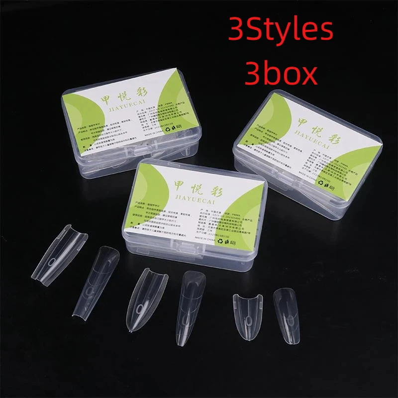 180pcs/3Box Sandwich Dual Nail Forms 15Size Quick Extensions-Dual Forms T-shaped Ellipse Manicure Forms Top Mold Bottom Mold
