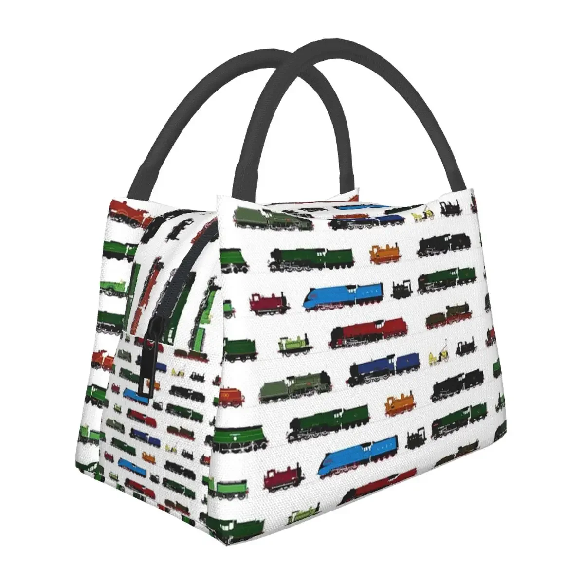 Iconic British Steam Trains Lunch Bags Insulated Bento Box Resuable Lunch Tote Picnic Bags Cooler Thermal Bag for Woman Office