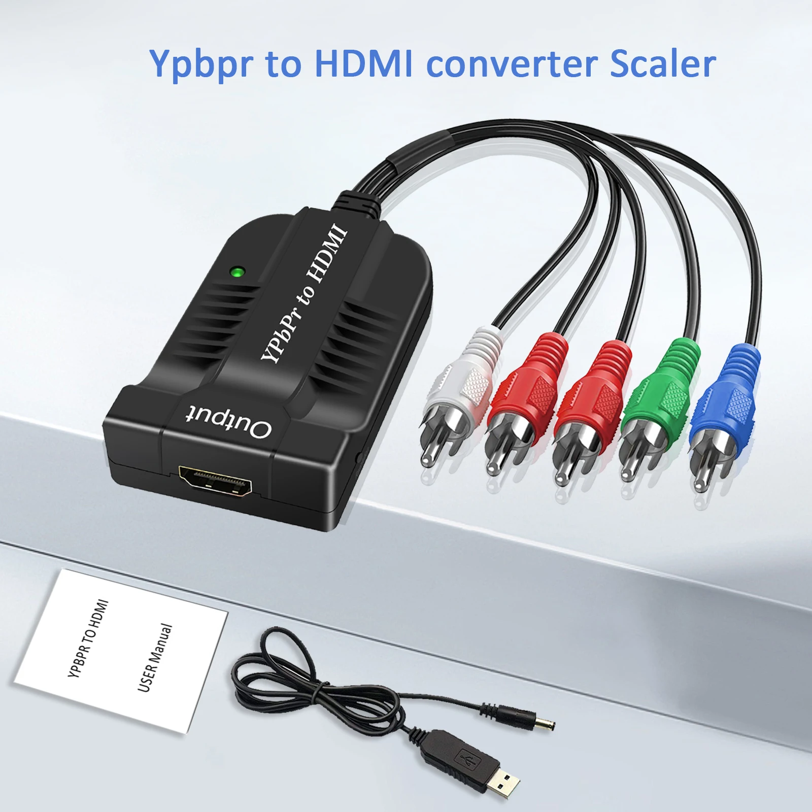 Ypbpr component to hdmi hdtv video converter audio adapter with audio and video cable