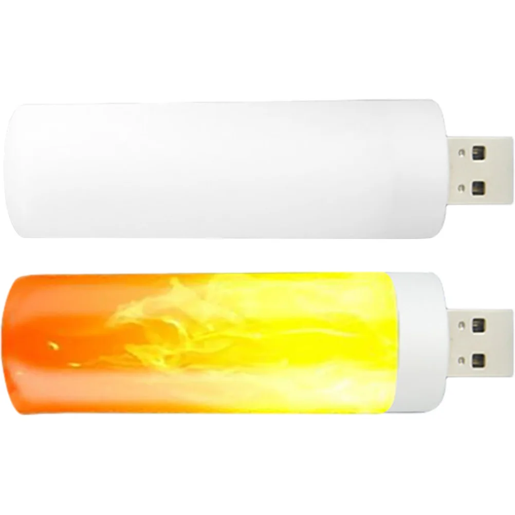 2 قطعة LED لهب تأثير USB التوصيل في ضوء الليل أباجورة صغيرة غرفة نوم الإضاءة الزخرفية USB ضوء الليل مصباح الليل #1