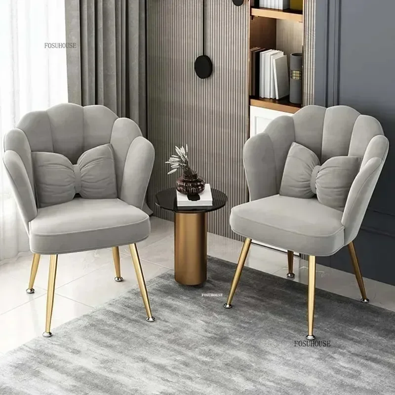 

Luxury Nordic Dinner Lounge Dining Chairs Dining Room Soft Comfort Backrest Chairs Waiting Gold Legs Modern Home Furniture T l