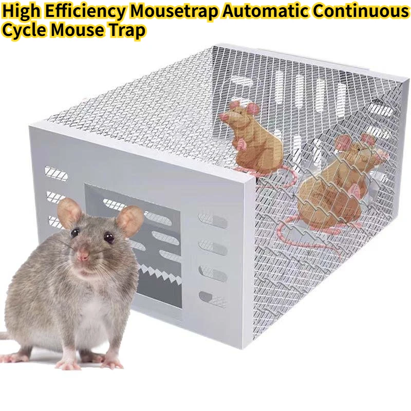 

1pcs High Efficiency Mousetrap Automatic Continuous Cycle Mouse Trap Home Garden Reusable Rat Catching Artifact And Harmless
