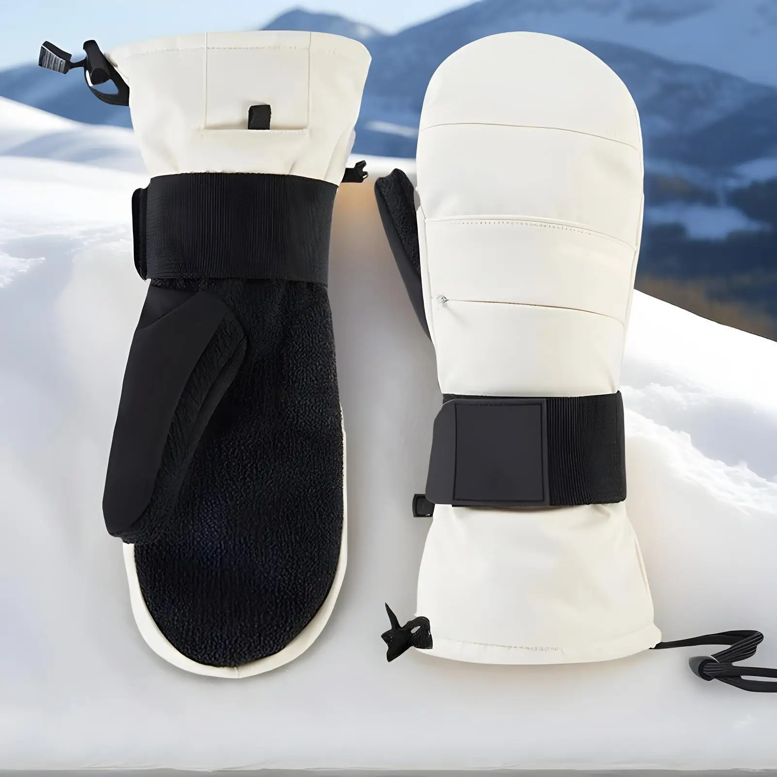 

Зимние мотоциклетные перчатки с сенсорным экраном, терморукавицы с защитой запястья, зимние перчатки на флисовой подкладке для мужчин, зимние мотоциклетные лыжи