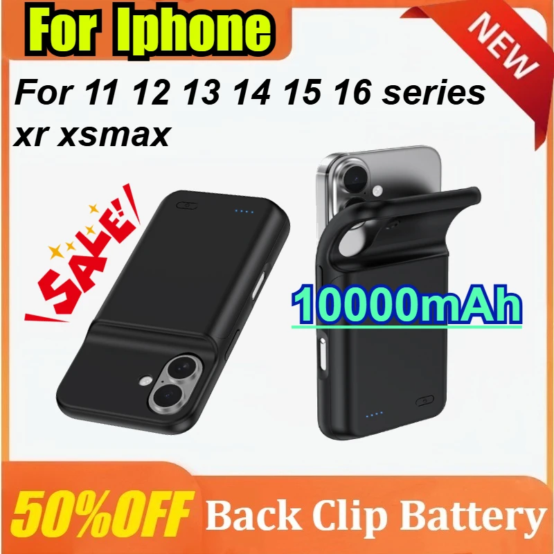 

10000mAh For IPhone 6 7 8 SE X XS XR 11 12 13 14 15 16 pro Backup External Large capacity Phone Charger Case Powerbank