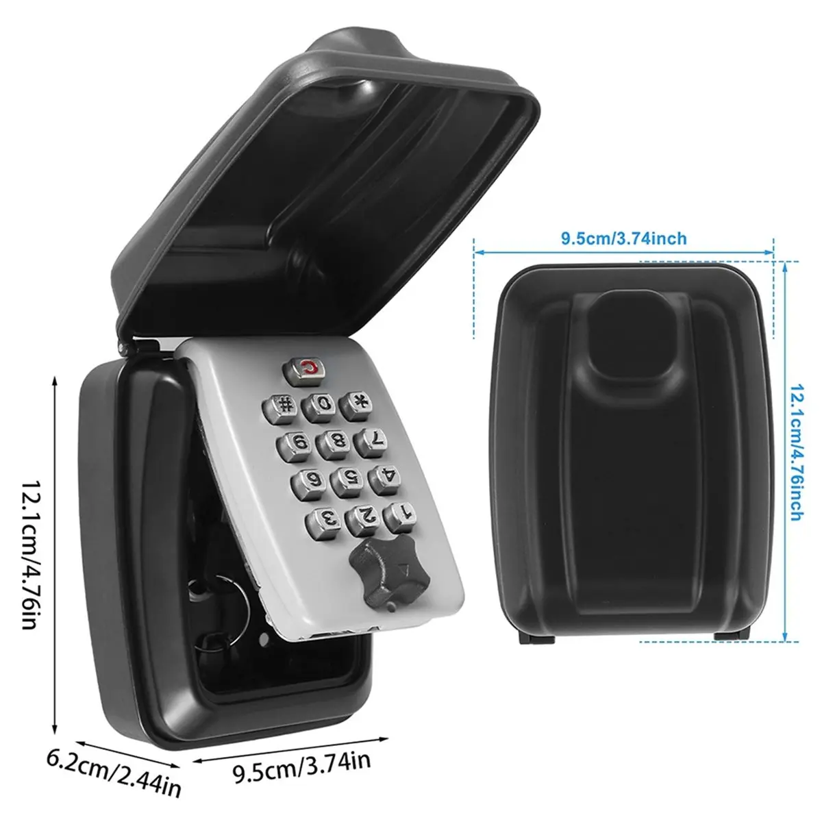

A89X Key Lock Box Wall Mount Weatherproof Security Key with Secret Code Combination,No Key Needed,Outdoor Home Key Organizer