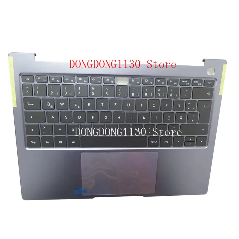Repose-paume et clavier pour ordinateur portable HUAWEI MATEBOOK 14 KLVC-WAH9 KlvC-WAH9C KLVC-WAH9L KLVC-WFE9L, coque supérieure grise avec rétro-éclairage allemand