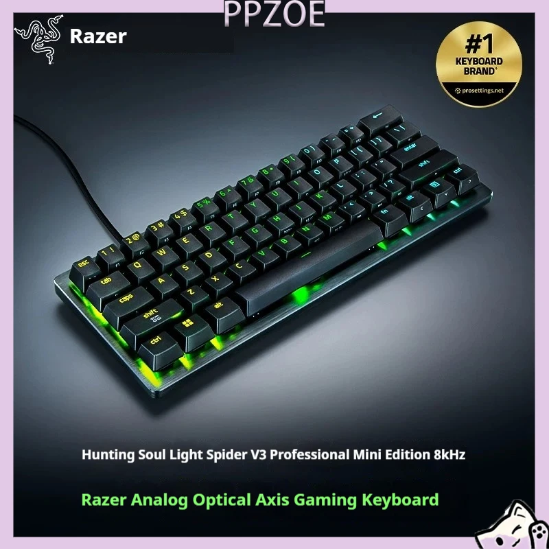 Razer Huntsman V3 Pro Mini,60% Analog Optical Gaming Keyboard,8K Polling Rate,Rapid Trigger,RGB Wired Esports Keyboard for CS2