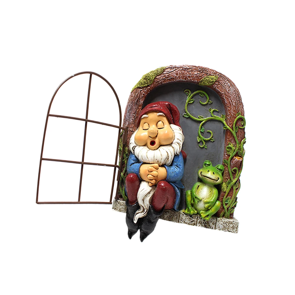 

Creative Sleeping Dwarf Statue Tree Gnome Ornament Yard Scene Decoration Resin Outdoor Yard Tree Hanging Ornament Garden