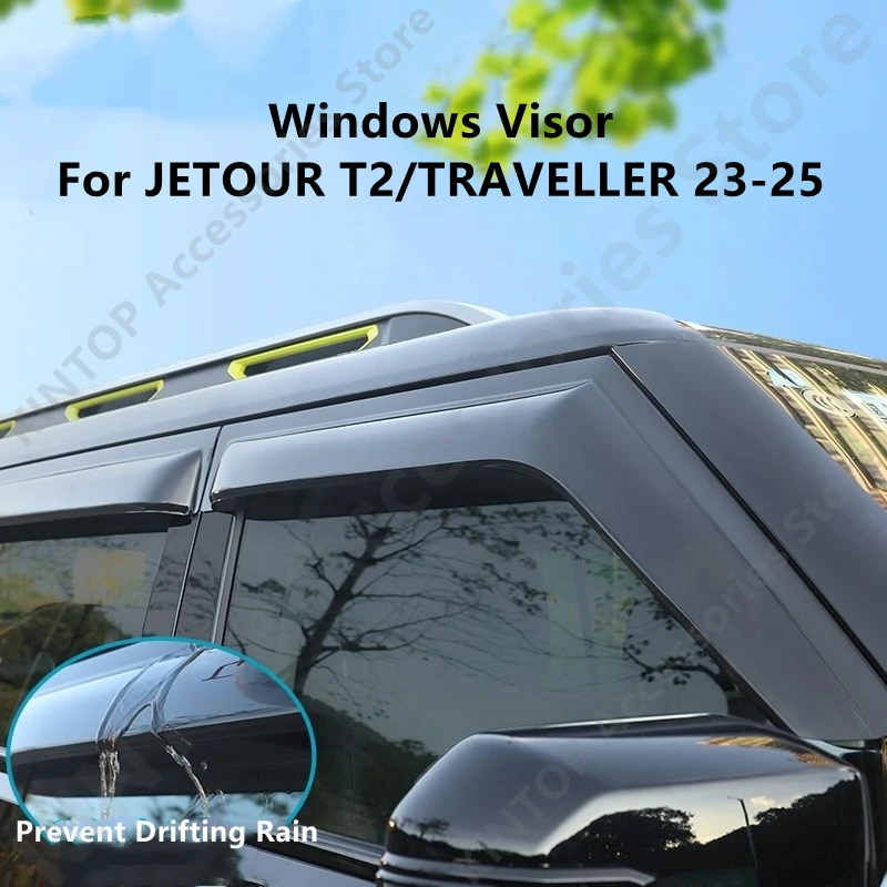 

For JETOUR T2/TRAVELLER 23-25 Windows Visor,Auto Exterior Parts Modification Protection Accessories Rfit