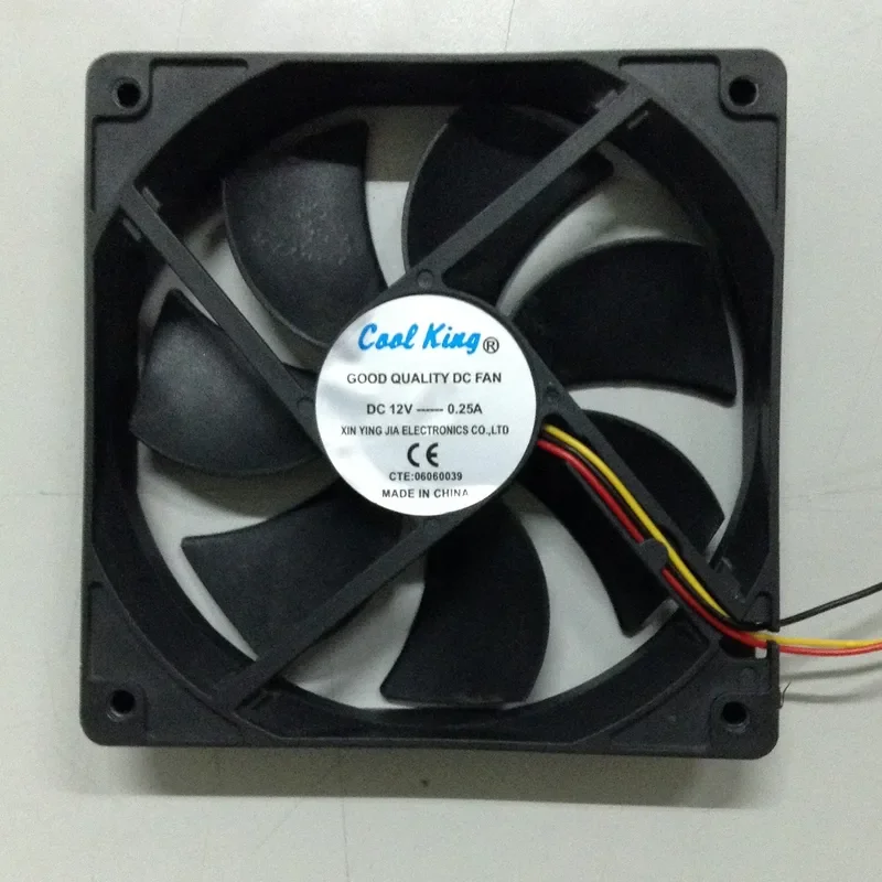 COOL KING DC 12V 0.25A XIN YING JIA 12cm Cooling Fan for Electronics Enclosures 2 Wire and 3 Wire Compatible