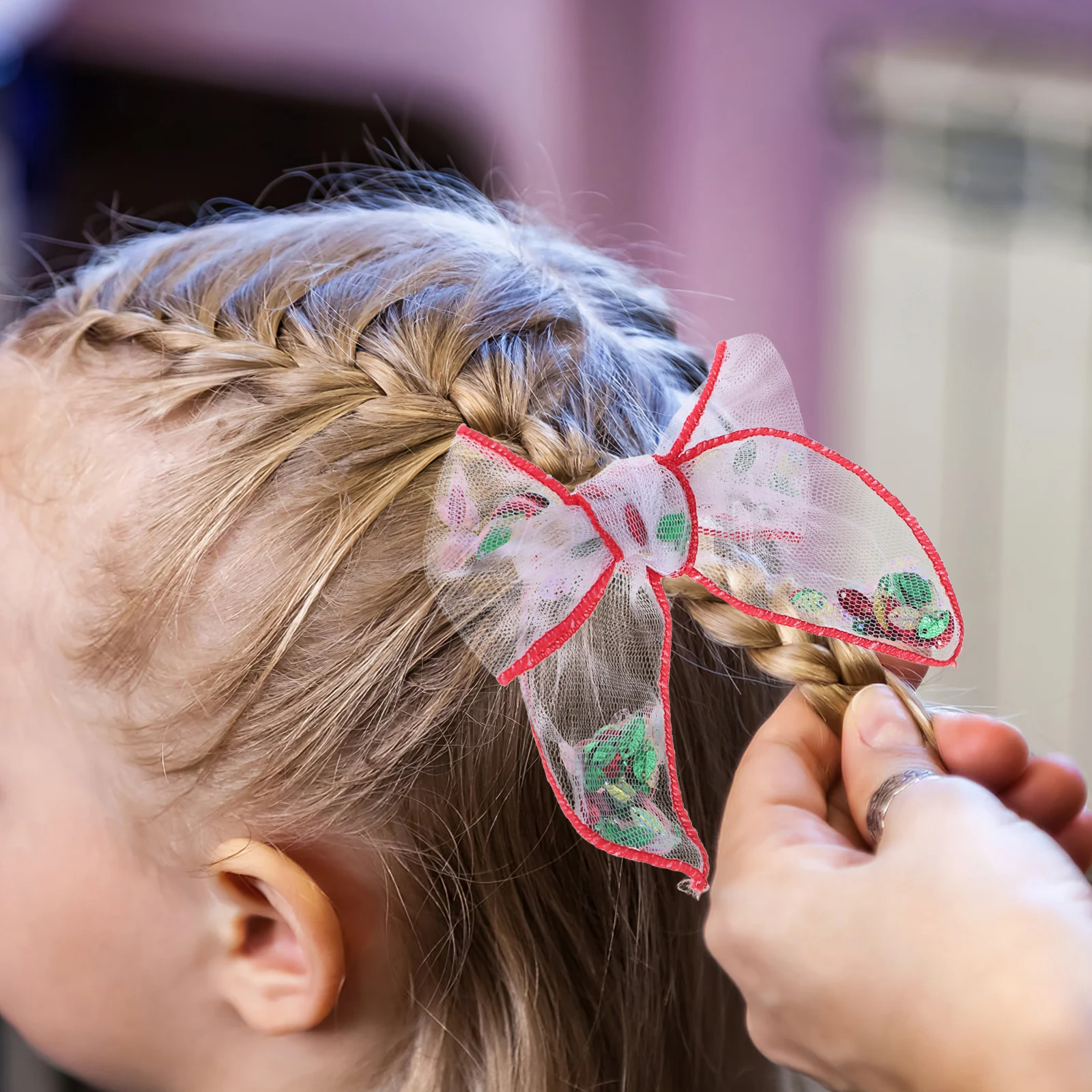 

4 шт. детские заколки для волос: заколки для волос из сетчатой ткани с бантом для девочек, легкий дышащий дизайн, детские аксессуары для волос для вечеринки