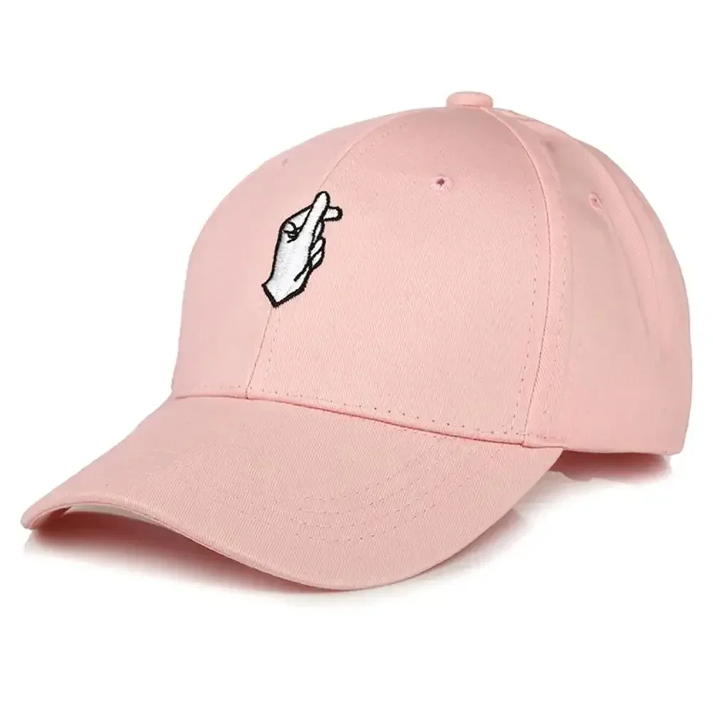 Fashion Men Women Boys Love At Finger Baseball Cap Adjustable Strapback Trucker Hats Summer Sunscreen Cap Black/ Pink/White