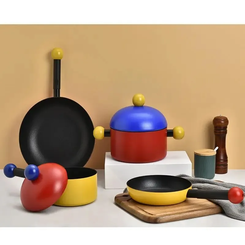 

Creative Design Aluminum Alloy Household Non Stick Frying Pan Frying Pan Milk Pan Soup Pot For Gas Stove Induction Cooke