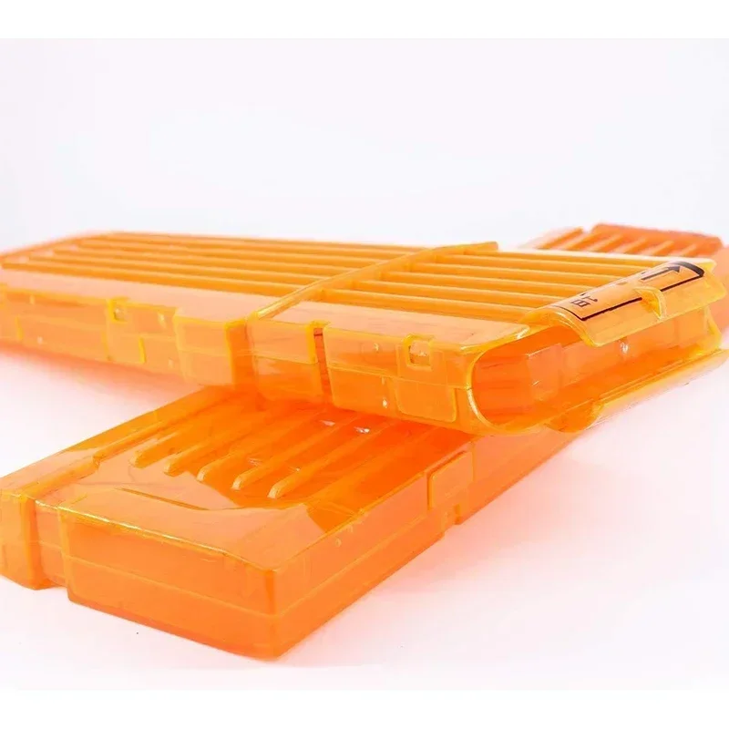 1/3 Pack 18-Darts Quick Reload Bullet Clips Magazine Clips For Toys Gun N-Strike Elite Blaster (Transparent Orange)