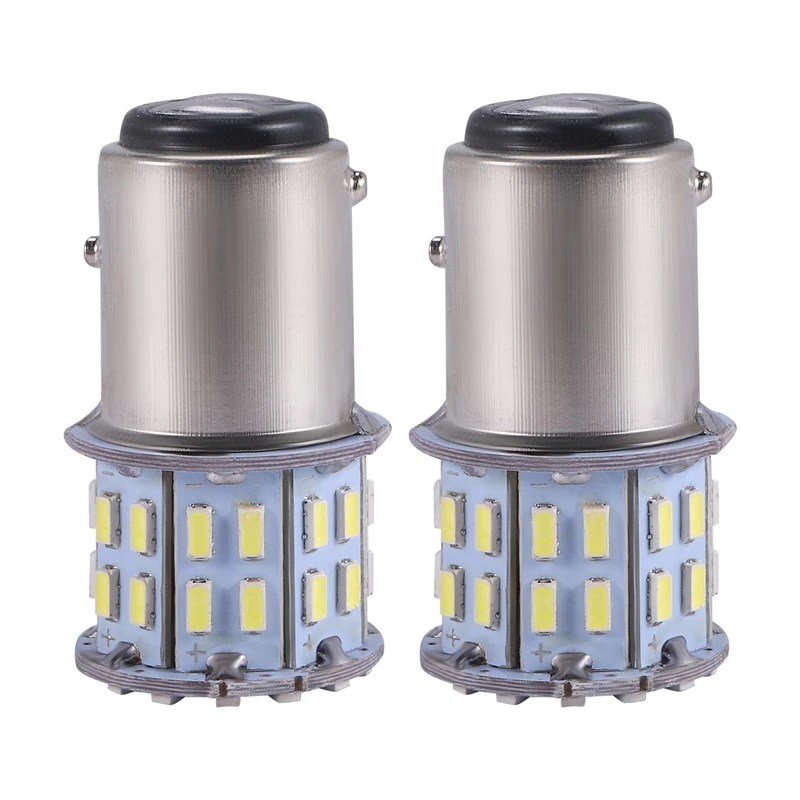 2Pcs 6000K White 1157 50SMD Tail Brake LED Lights Bulb BAY15D 12V