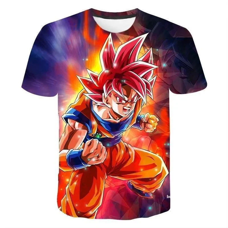 

New Dragon Ball Super Goku Super Saiyan God Cosplay T-Shirt Men Women 3D Print Anime Graphic Tee Casual Short Sleeve Tops Fans