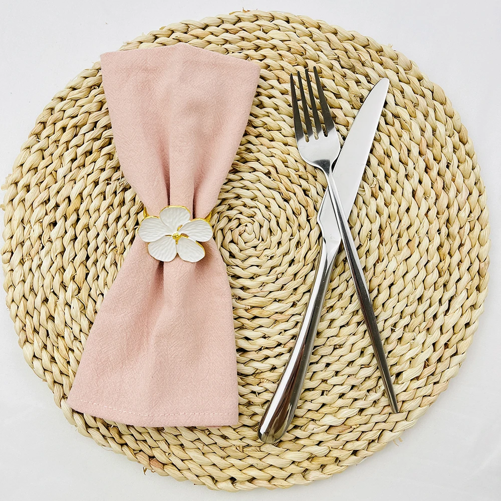 

12PCS 30x45cm Cloth Napkins Solid Cotton Serviettes Soft Washable Reusable For Wedding Parties Restaurant Christmas Table Decor