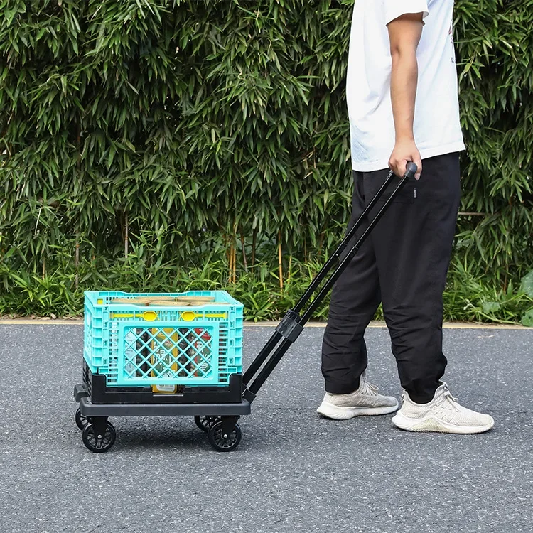 Folding Small Trailer Shopping Cart Cover Split Dual-purpose Load Trailer Foldable Storage Basket