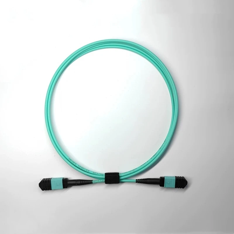 MPO الألياف patchcord 12 النوى OM3-150 أنثى نوع A 5 10 15 متر التصحيح البصري الرصاص كابل مستدير أكوا OM3 MPO-MPO 12 حبلا ftth الطائر