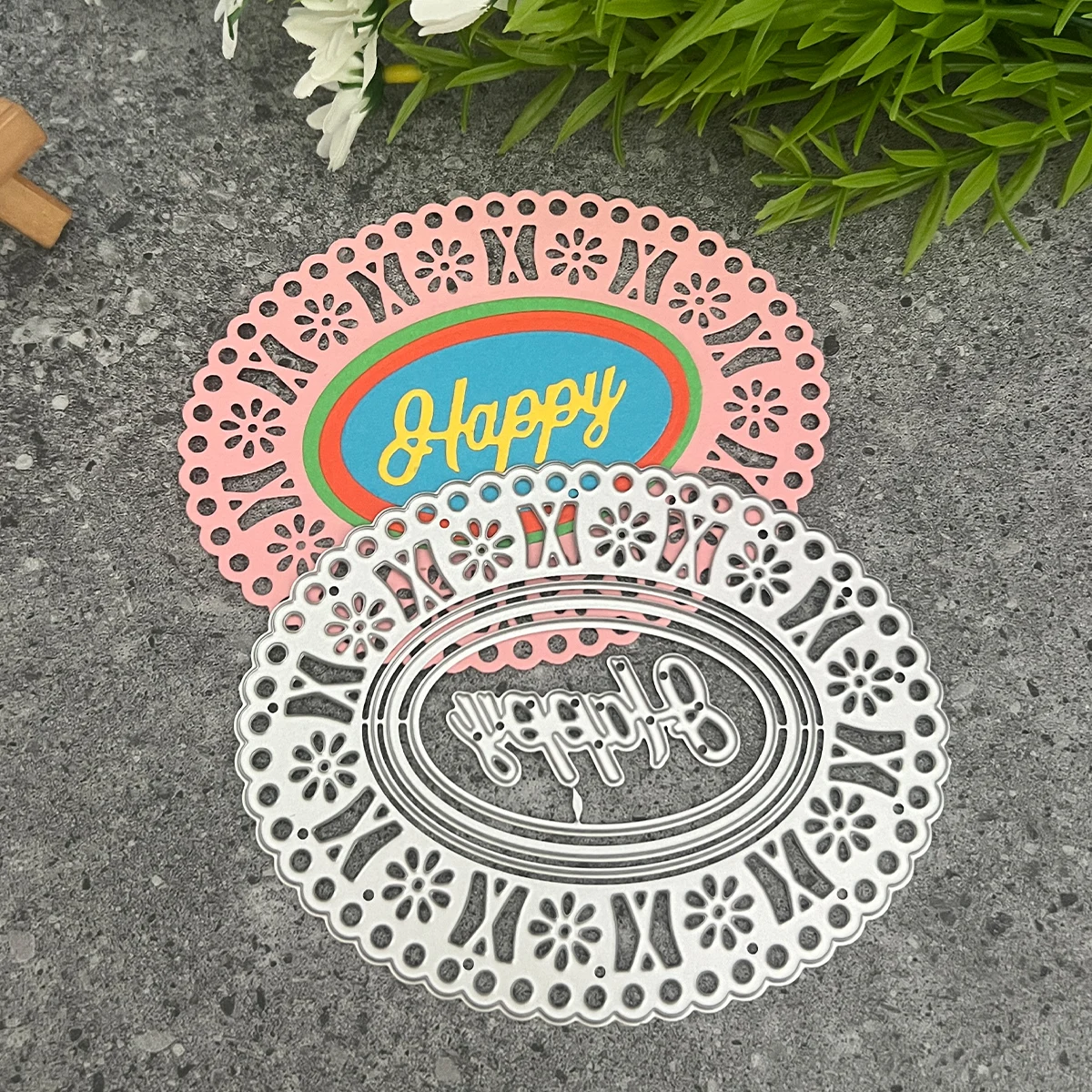 2024 New Layer Frames Metal Cutting Dies For Scrapbook Rectangle Square Circle Oval Background Stencils Card DIY Making