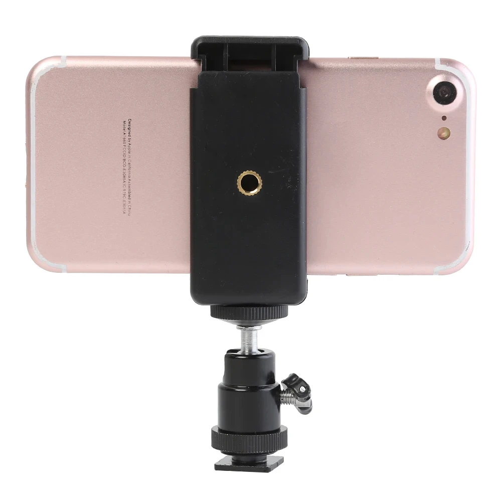 Universal Moblie Phone Clip Bracket Holder Mount 1/4 Screw Hot Shoe Phone Clip Tripod Camera Photography Accessories Bracket