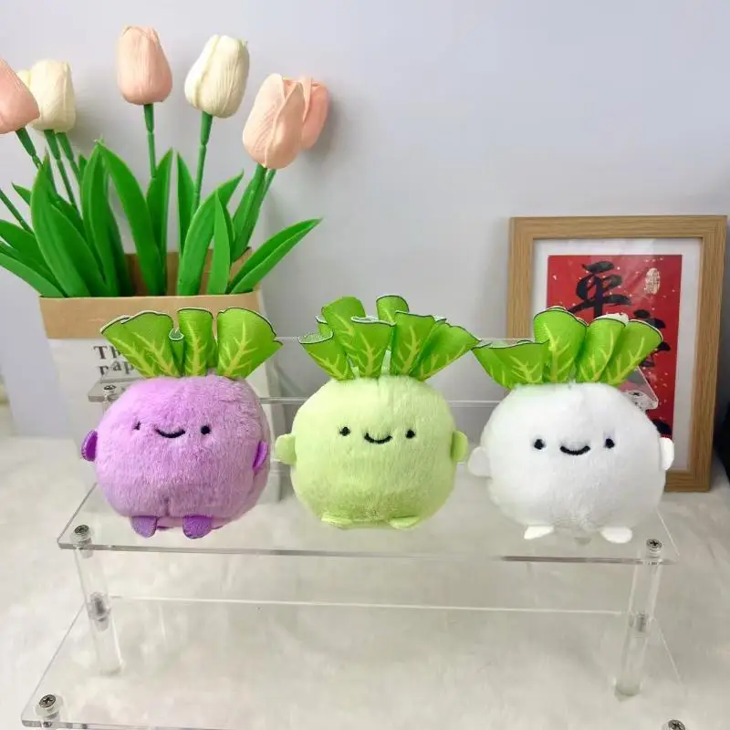 Vegetable Cabbage Plush Keychain Simulation Cartoon Design Cute Pendant Bag Purse Car Hanging Accessories for Kids