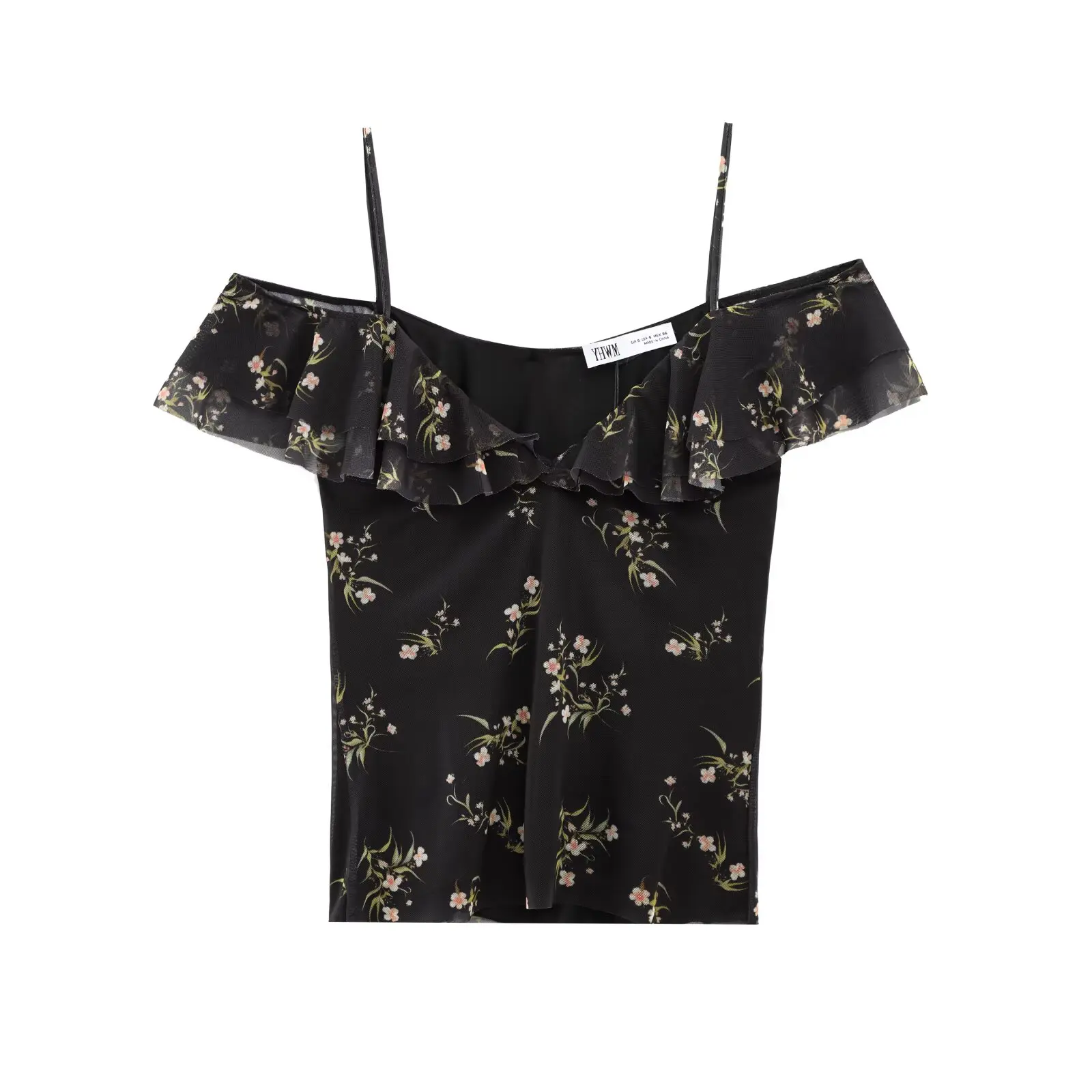 Ele Printed Silk Me Women's Top JNLEAOG Autumn New Sle High Waist Polyester Fiber Summer Casual Svel Dr