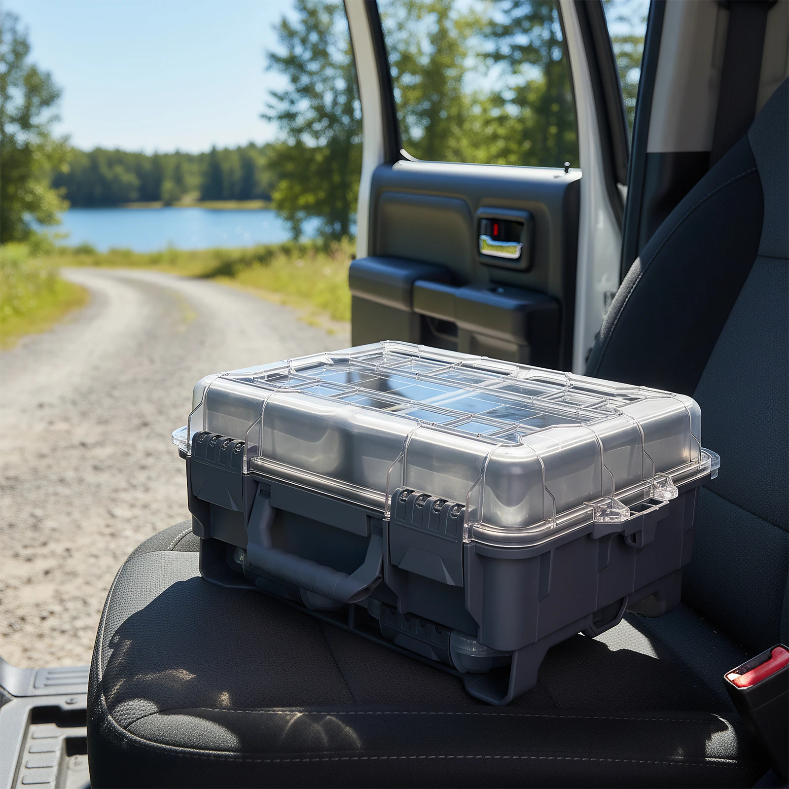 

Универсальный рыболовный ящик для снастей с внутренними секциями, идеален для подарков рыбакам (серый)