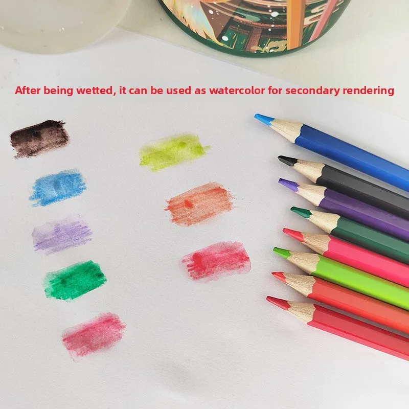 48/72 لونًا، أقلام رصاص ملونة زيتية، ألوان زاهية، مناسبة للطلاب وطلاب الفن