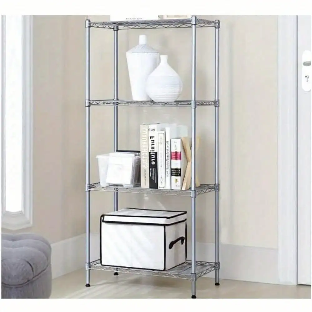 

31.5" 4 Tier Storage Rack 243Lbs Capacity Wire Shelving Unit Storage Shelf Metal