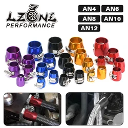 1lot=2pcs Hose Clamp AN4 AN6 AN8 AN10 AN12 Fuel Pipe Clip Oil Water Tube Hose Fittings Finisher Clamps Hex Finishers