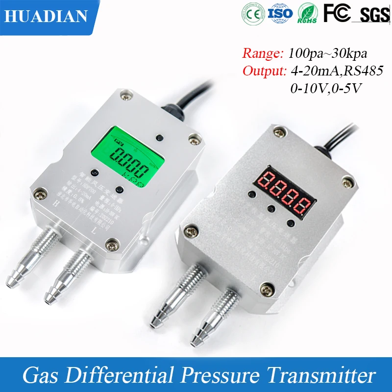 Smart 4-20mA 1-5V Low Differential Pressure Transmitter For Air/ Gas