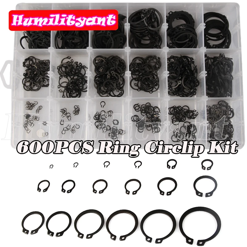 

600PCS Ring Circlip M3-M32 Internal & External Assortment Retaining Circlips Ring Circlip Kit