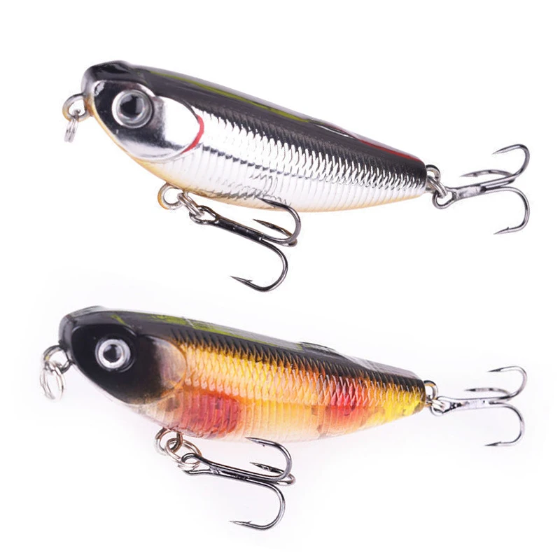 1 Pcs Top Water Pencil Fishing Lure 5cm 5.5g Floating Dog Walking Wobblers Tackle Artificial Hard Bait With 10# Hook​s For Bass