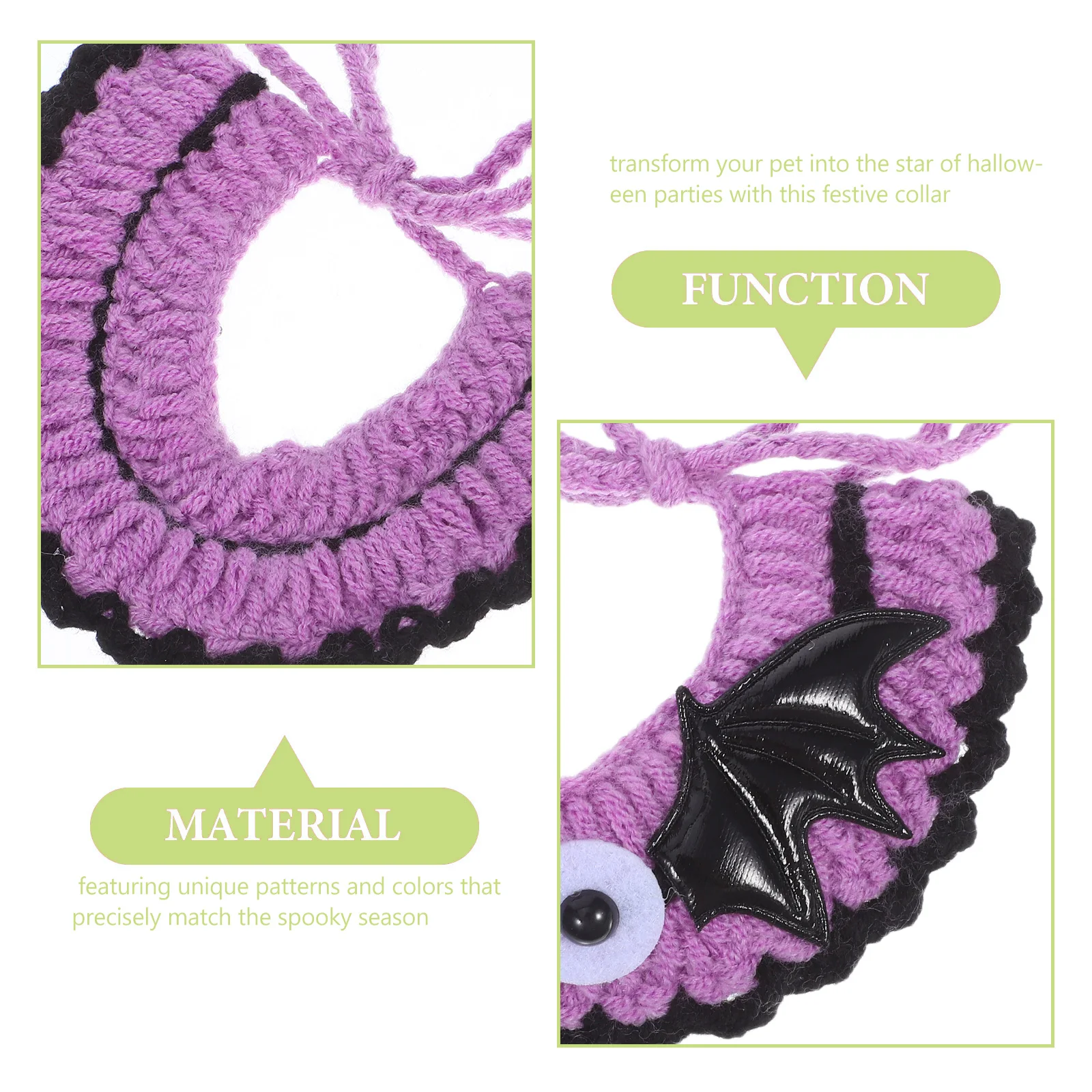 

Adorable Kitten Collar Bib Pet Cat Scarf Delicate Dog Accessories Knitted Halloween Themed Soft Comfortable Woolen Adjustable