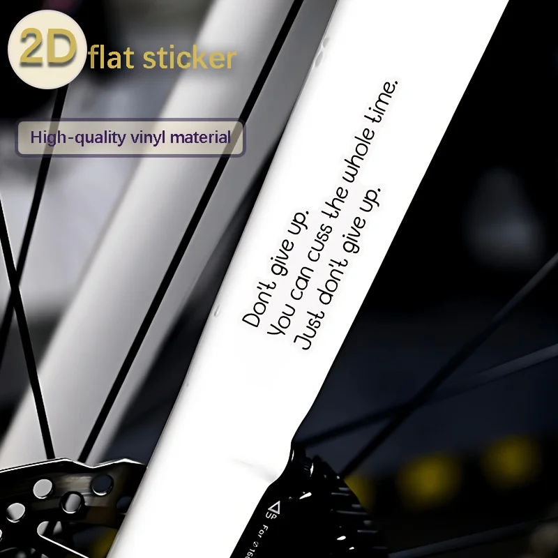 2-Pack “Don't Give Up” Inspirational and Uplifting Bicycle Stickers, Waterproof Custom Decorative Stickers for Electric Bikes