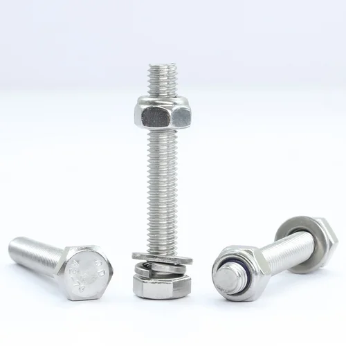 Imagen 2 del producto Juego de arandelas de tuercas de seguridad y pernos de cabeza hexagonal, tornillos de cabeza hexagonal de acero inoxidable con Kit de contratuerca, arandelas de resorte M4 M5 M6 M8 M10 M12